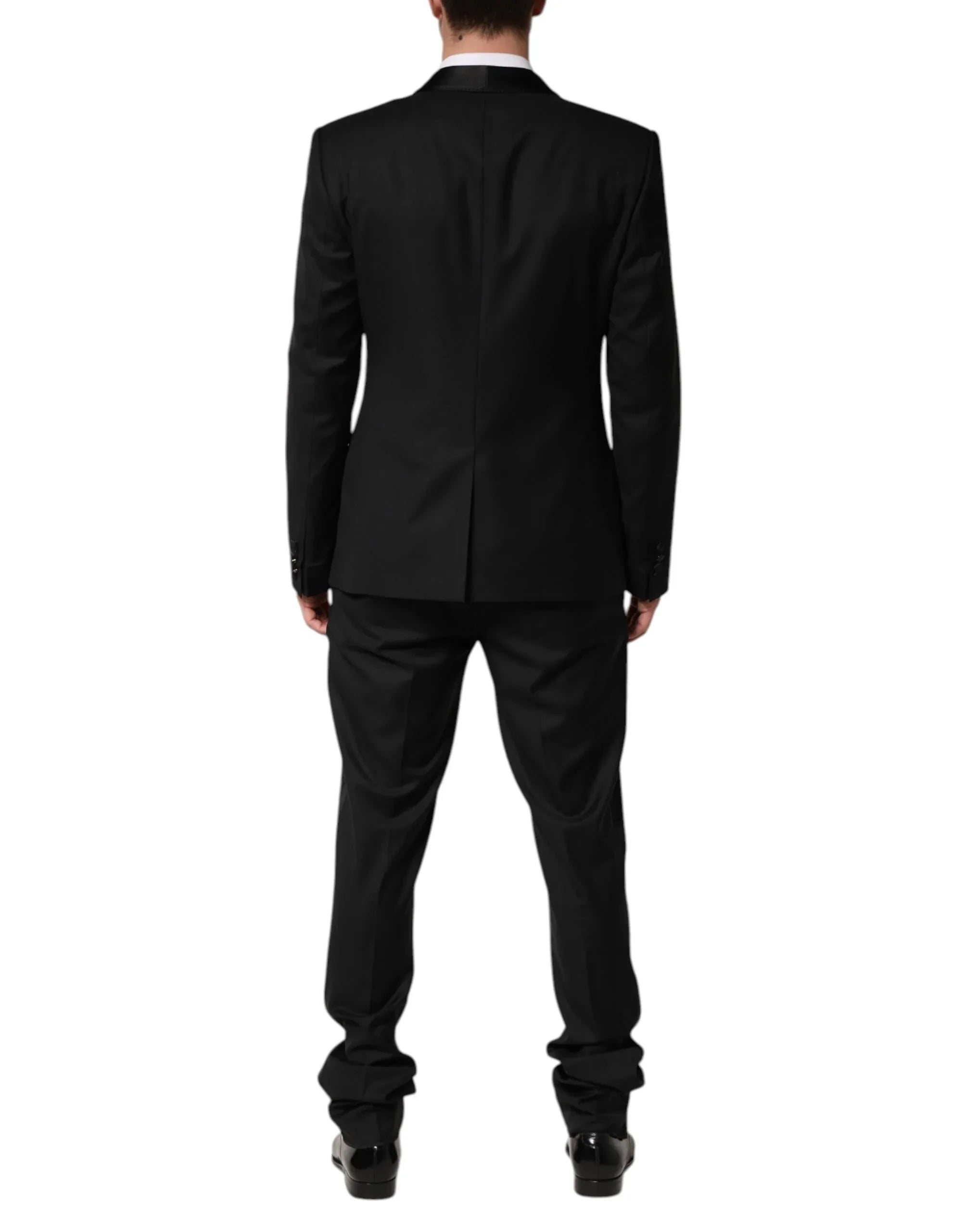 Dolce & Gabbana Black Wool Men Single Breasted 2 Piece Suit - Zeiniez