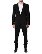 Dolce & Gabbana Black Cotton Single Breasted 2 Piece Suit - Zeiniez