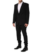 Dolce & Gabbana Black Cotton Single Breasted 2 Piece Suit - Zeiniez
