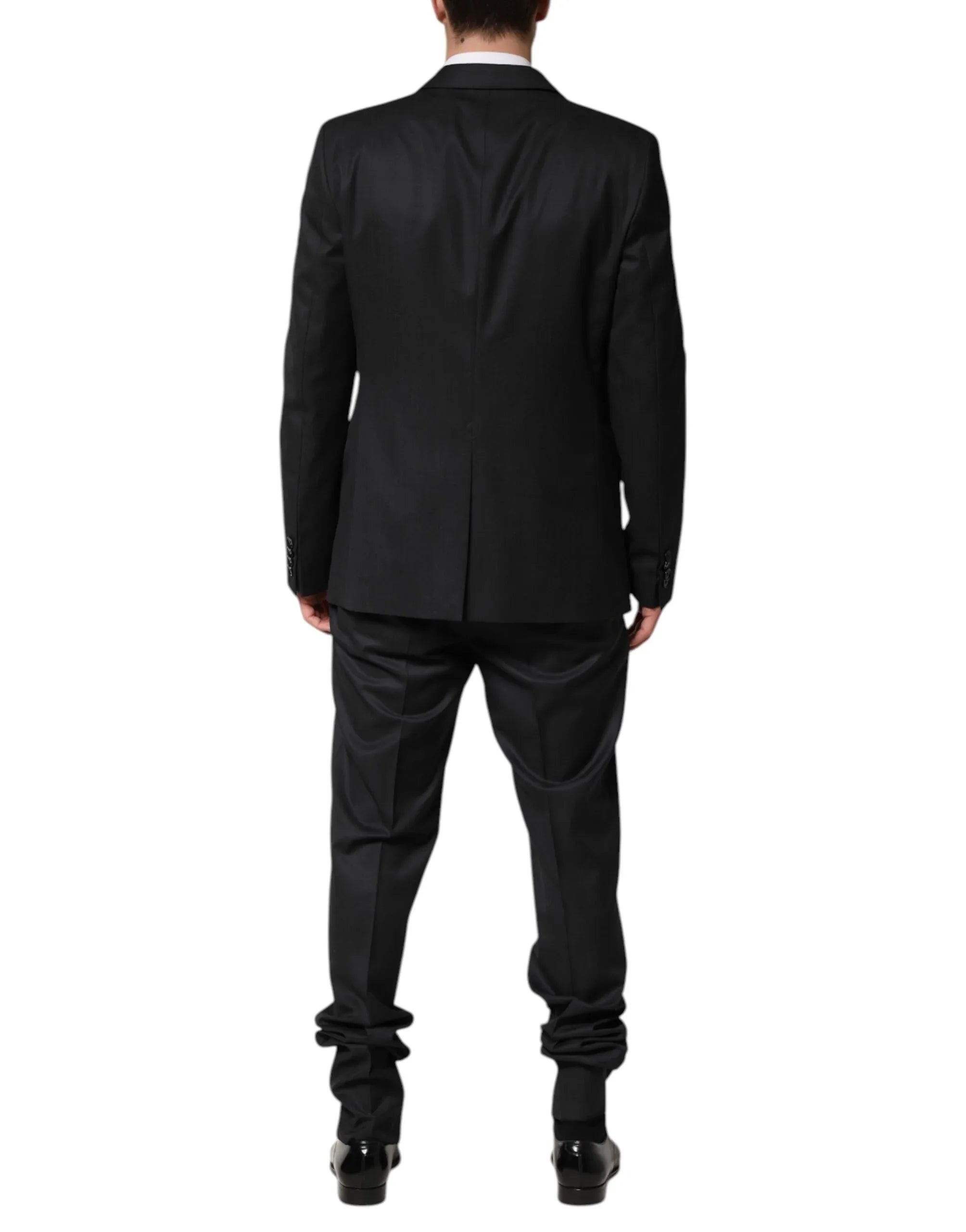 Dolce & Gabbana Dark Gray Wool Single Breasted 2 Piece Suit - Zeiniez