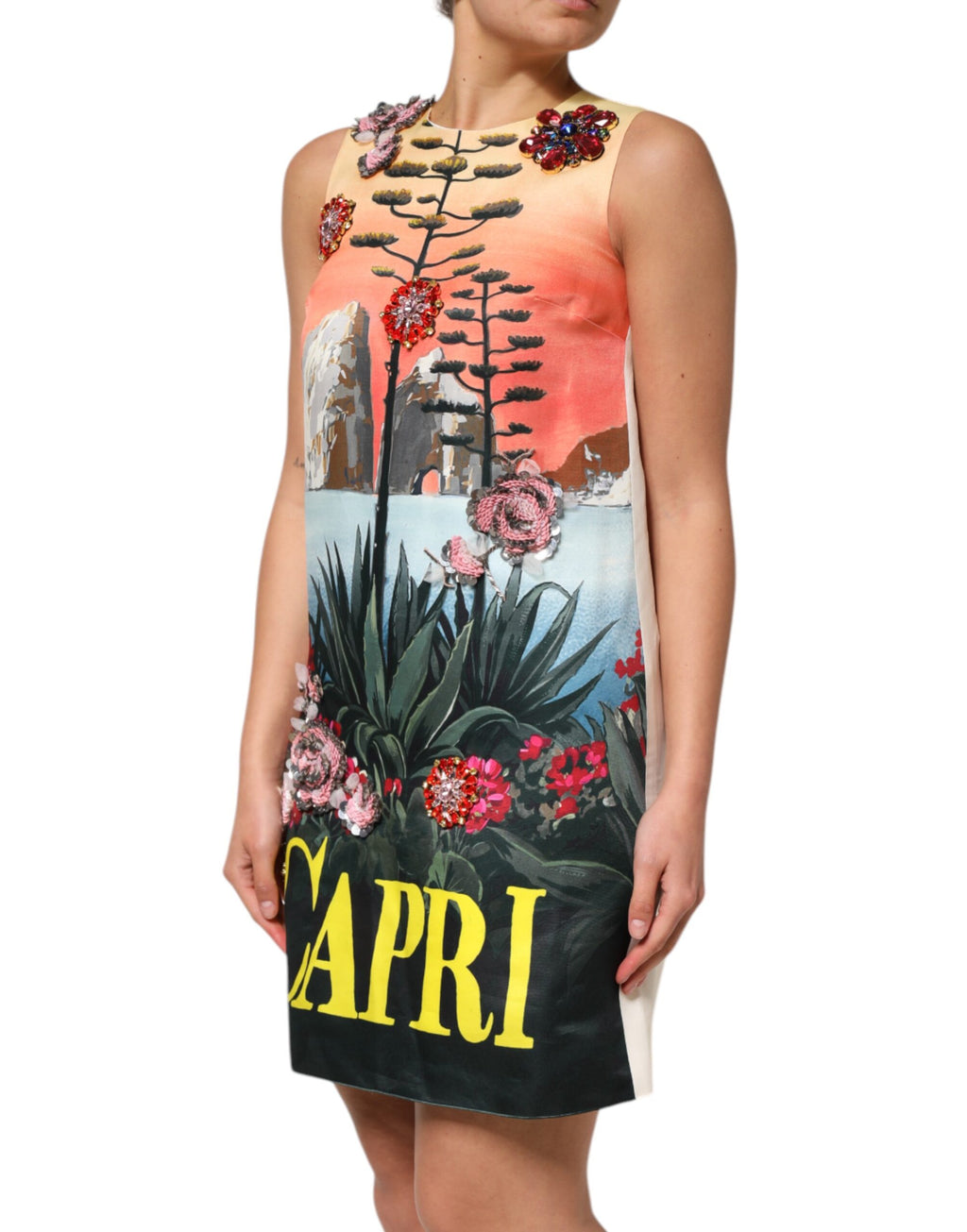 Dolce & Gabbana Multicolor Crystal Embellished A-line Mini Dress