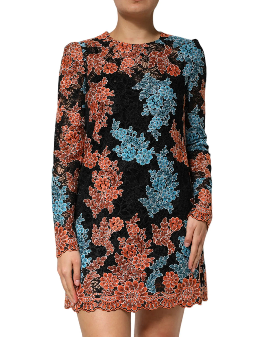 Dolce & Gabbana Multicolor Floral Embroidery Shift Mini Dress - Zeiniez