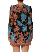 Dolce & Gabbana Multicolor Floral Embroidery Shift Mini Dress - Zeiniez