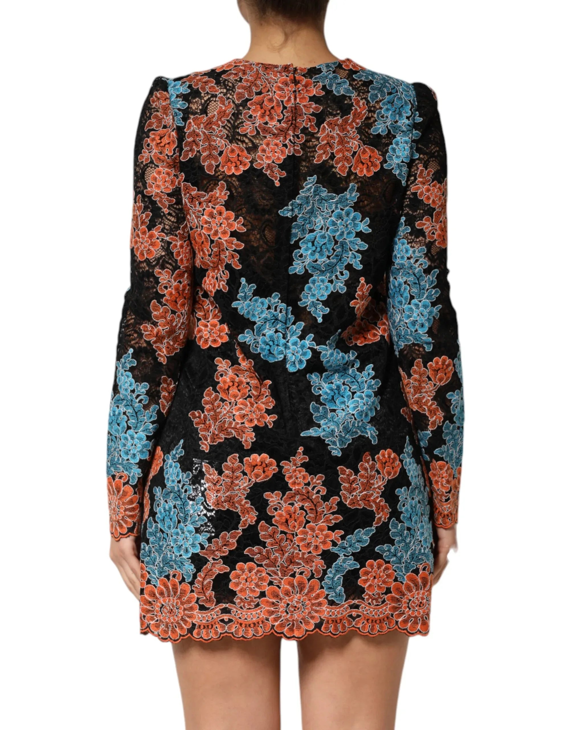 Dolce & Gabbana Multicolor Floral Embroidery Shift Mini Dress - Zeiniez