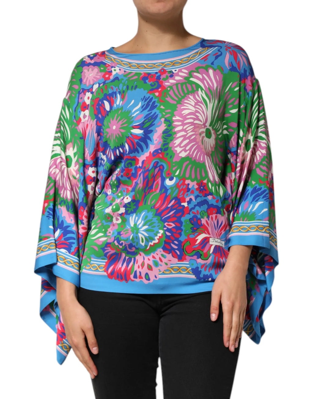 Dolce & Gabbana Multicolor Floral Printed Tunic Blouse Top - Zeiniez