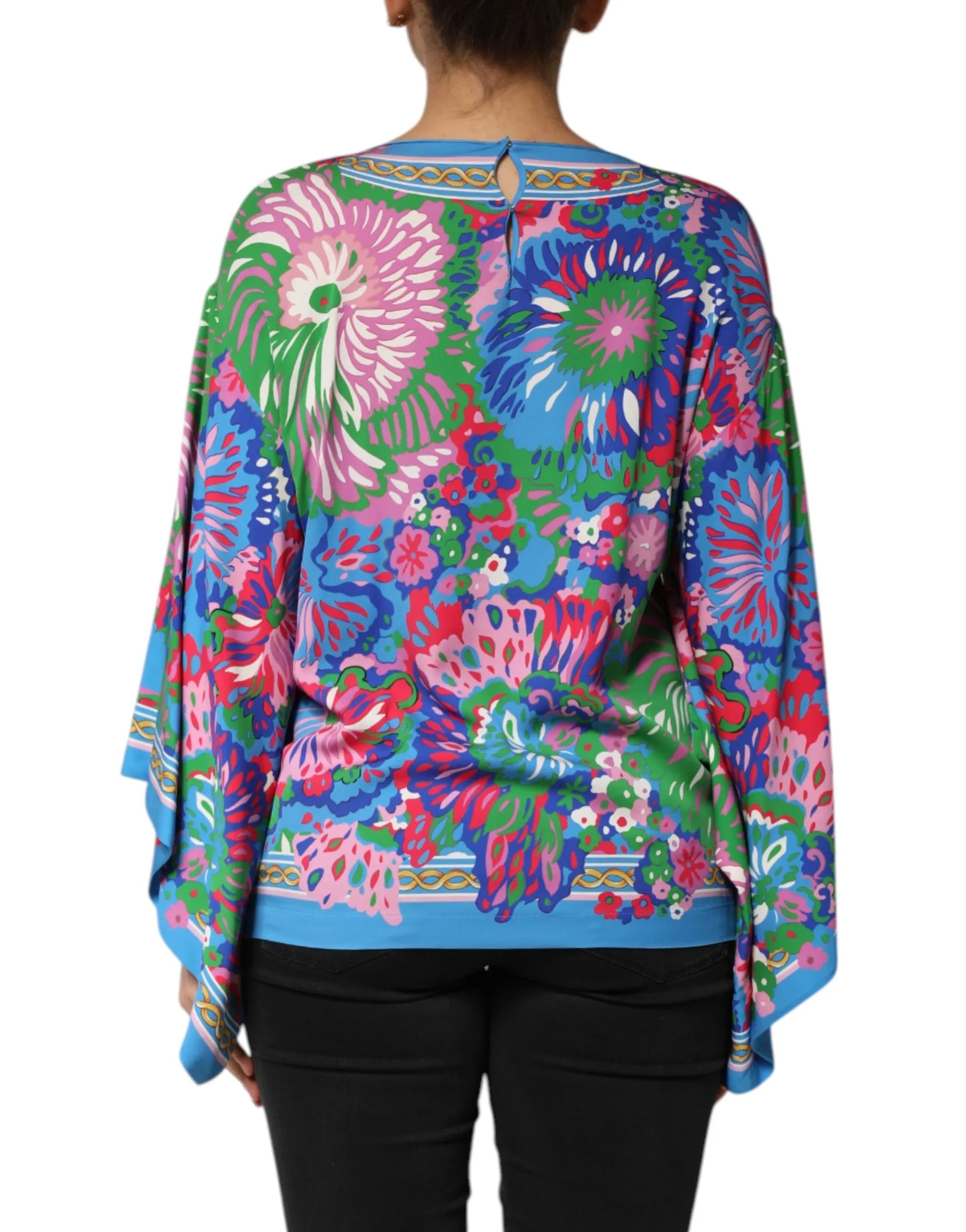 Dolce & Gabbana Multicolor Floral Printed Tunic Blouse Top - Zeiniez