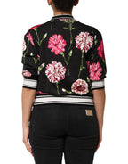 Dolce & Gabbana Black Floral Print Cotton Short Sleeves Top - Zeiniez