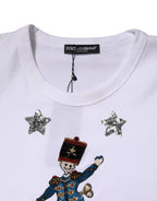 Dolce & Gabbana White Cotton Sequin Embellished Top T-shirt - Zeiniez