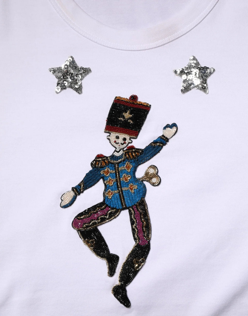 Dolce & Gabbana White Cotton Sequin Embellished Top T-shirt - Zeiniez