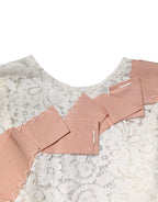 Dolce & Gabbana White Floral Lace Short Sleeves Blouse Top - Zeiniez