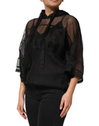 Dolce & Gabbana Black See Through Hooded Pullover Sweater - Zeiniez