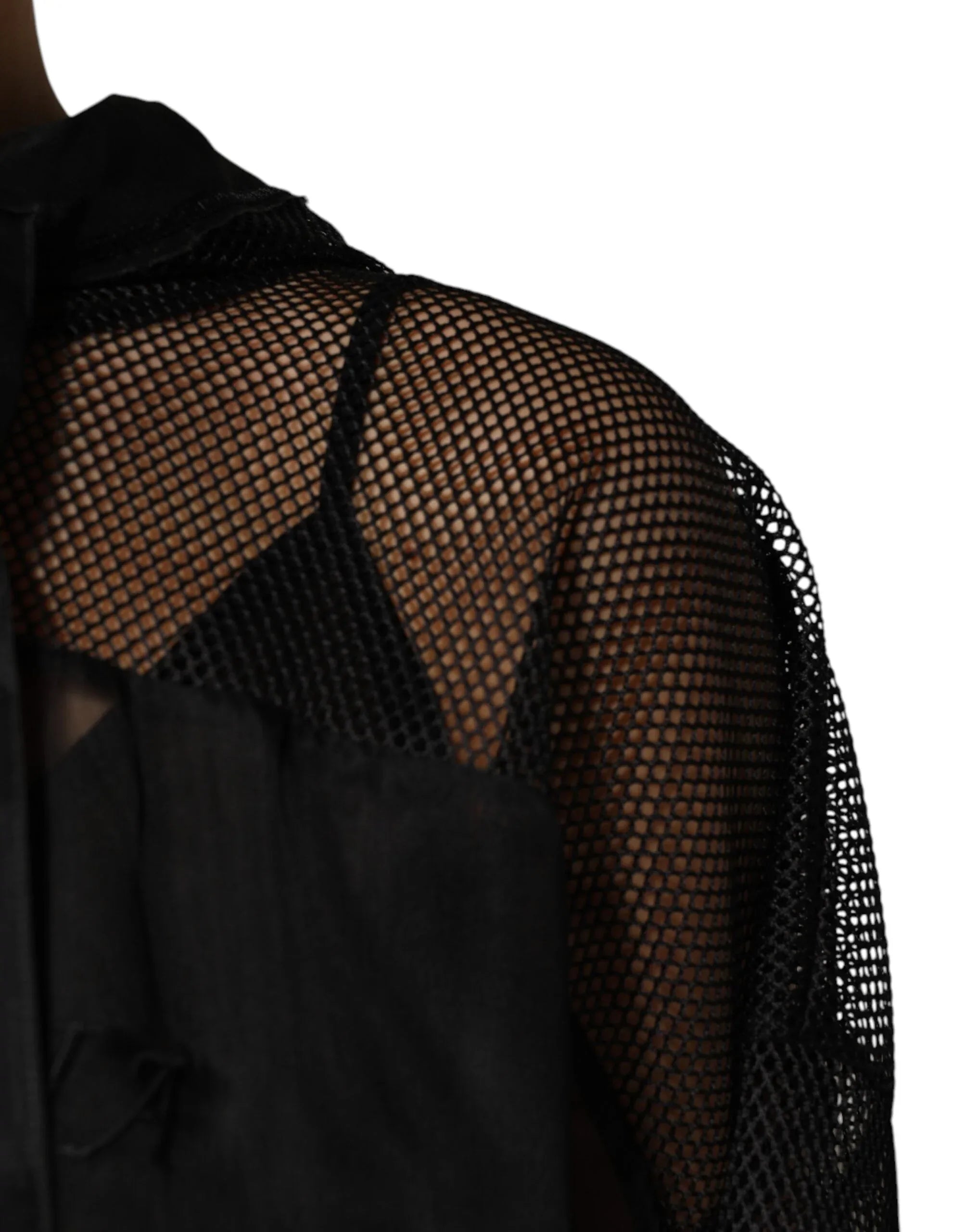 Dolce & Gabbana Black See Through Hooded Pullover Sweater - Zeiniez
