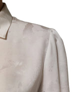 Dolce & Gabbana White Silk Long Sleeves Collared Shirt Top - Zeiniez