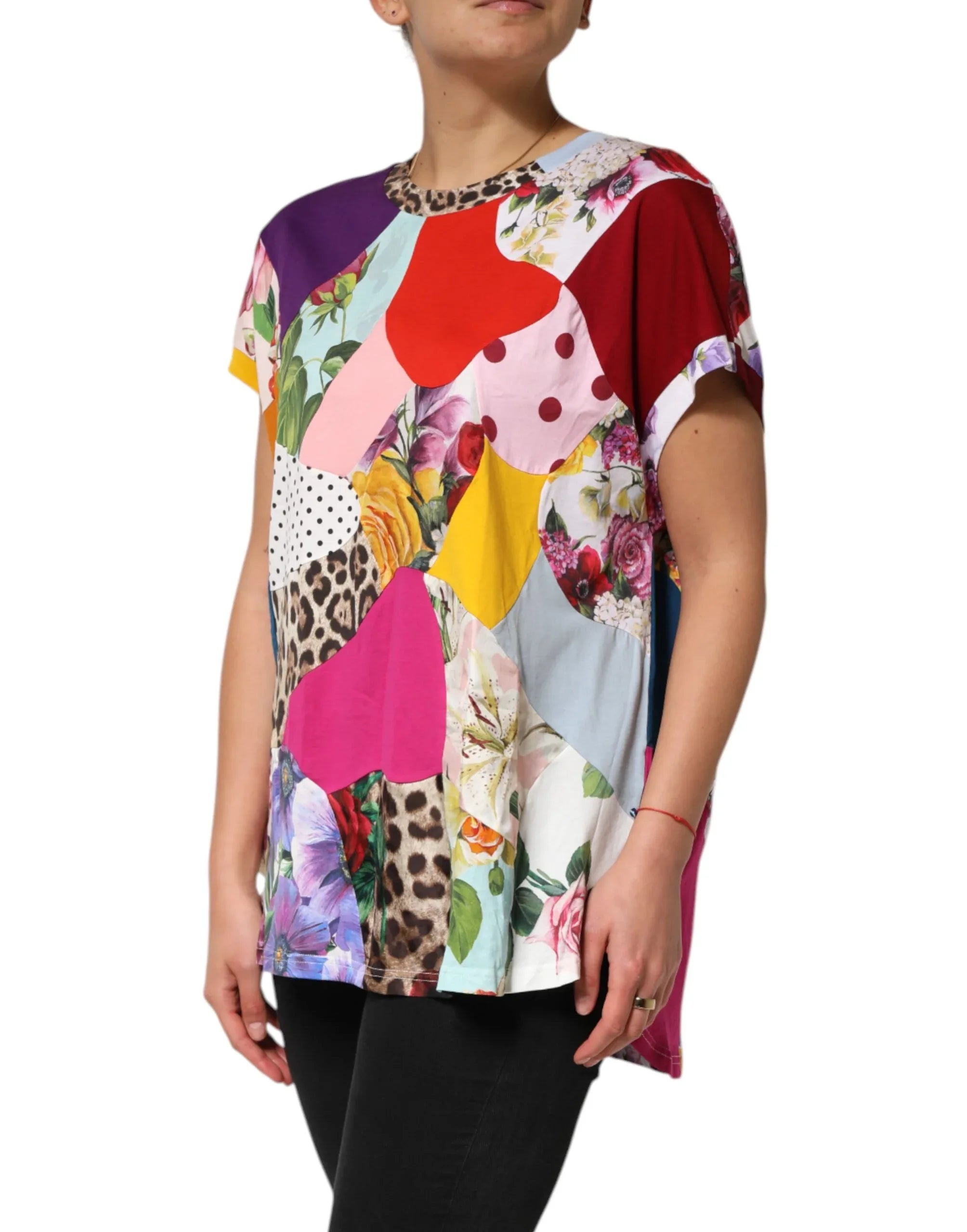 Dolce & Gabbana Multicolor Patchwork Cotton Silk Blouse Top - Zeiniez