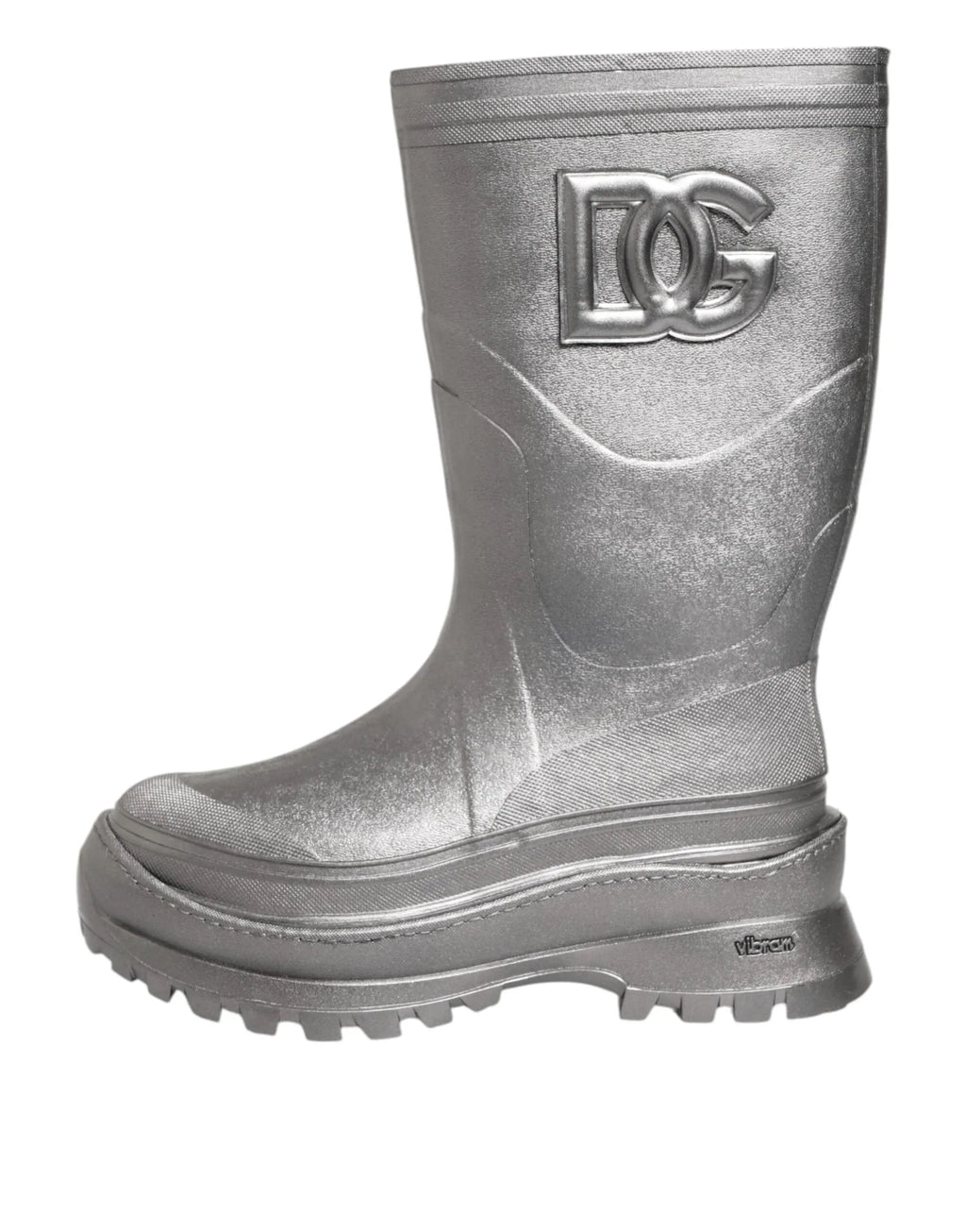 Dolce & Gabbana Metallic Silver Pull On Rain Boots Shoes - Zeiniez