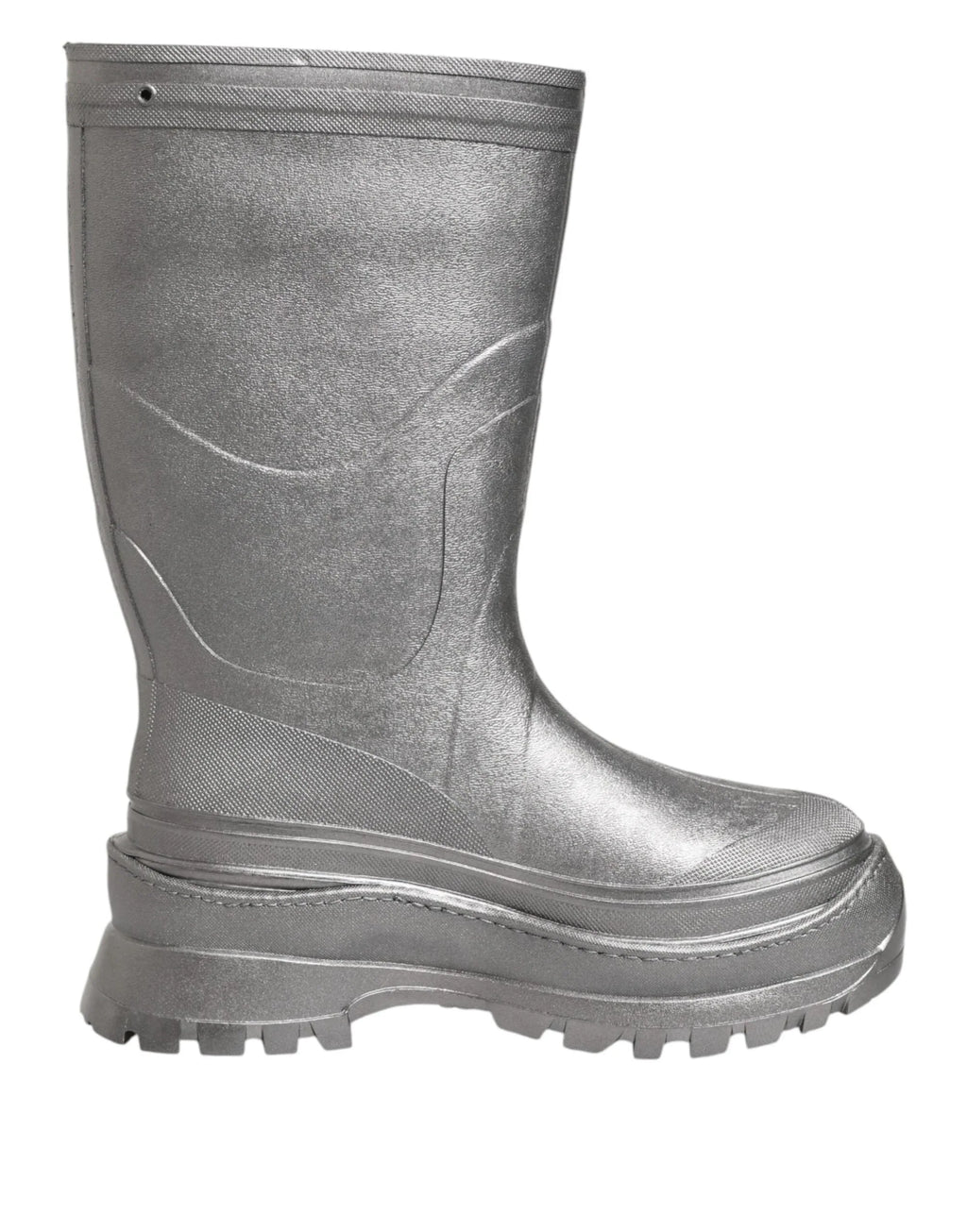 Dolce & Gabbana Metallic Silver Pull On Rain Boots Shoes - Zeiniez