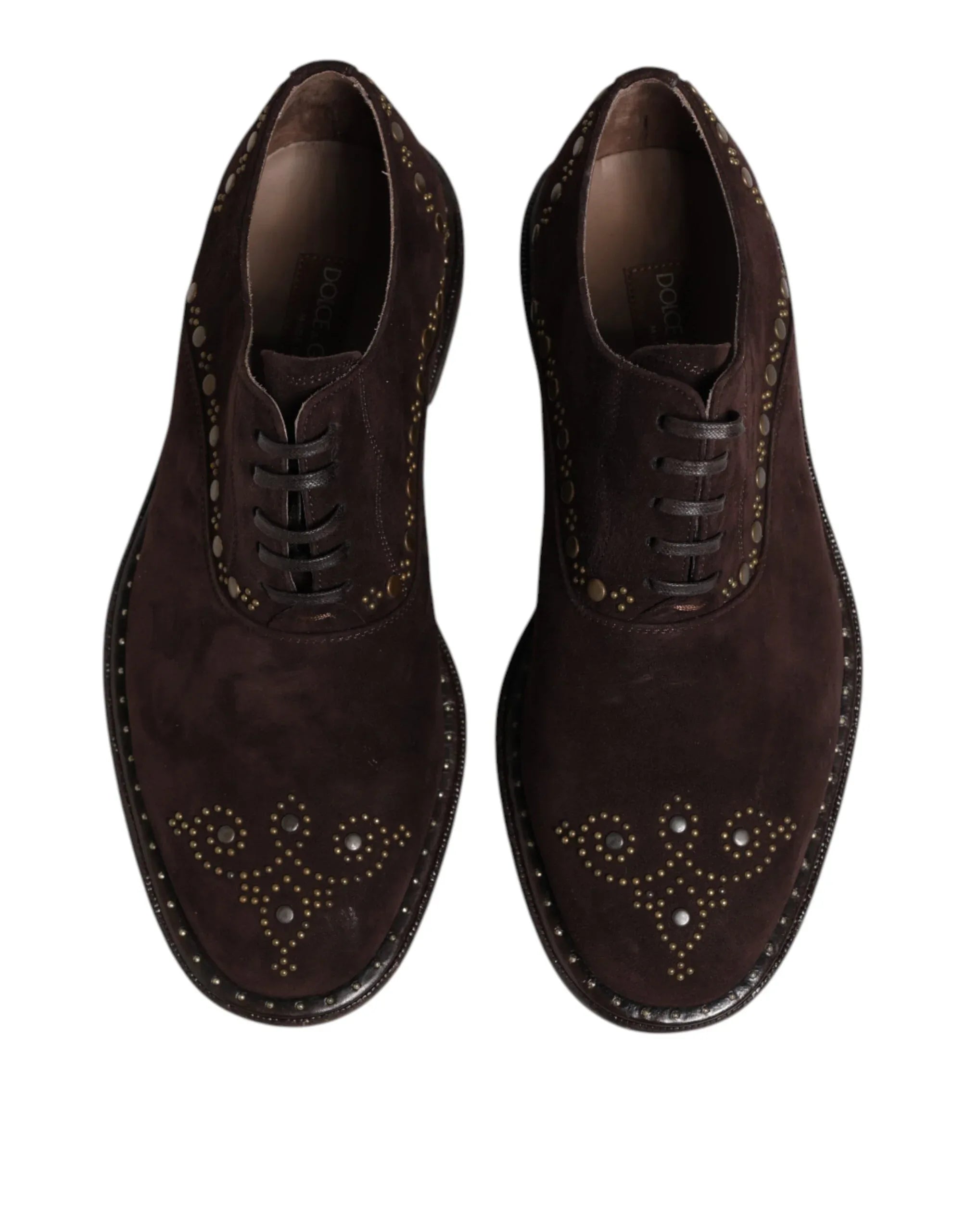 Dolce & Gabbana Brown Velvet Lace Up Oxford Dress Shoes - Zeiniez