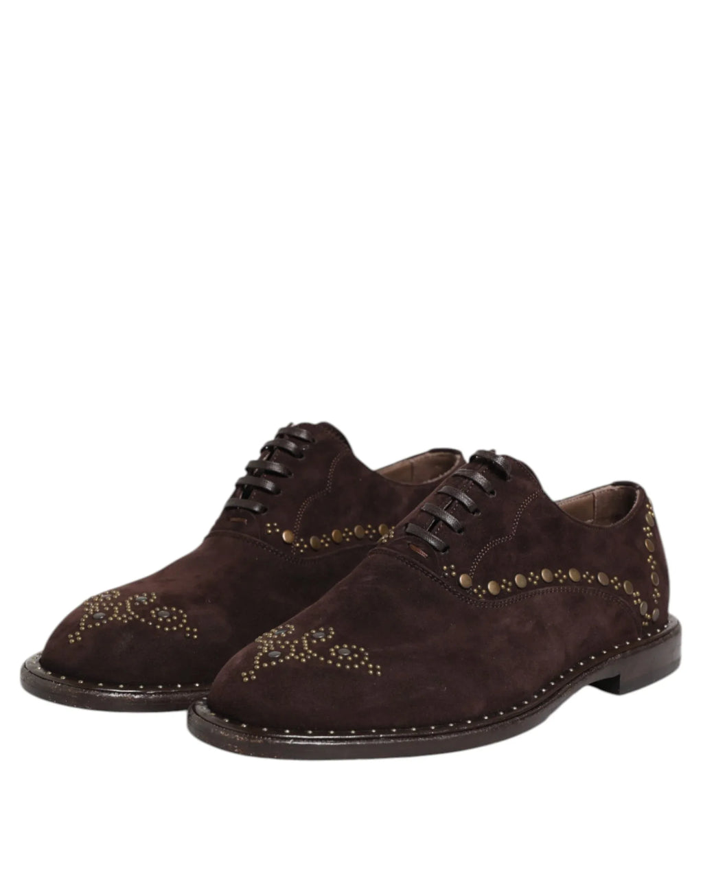 Dolce & Gabbana Brown Velvet Lace Up Oxford Dress Shoes - Zeiniez
