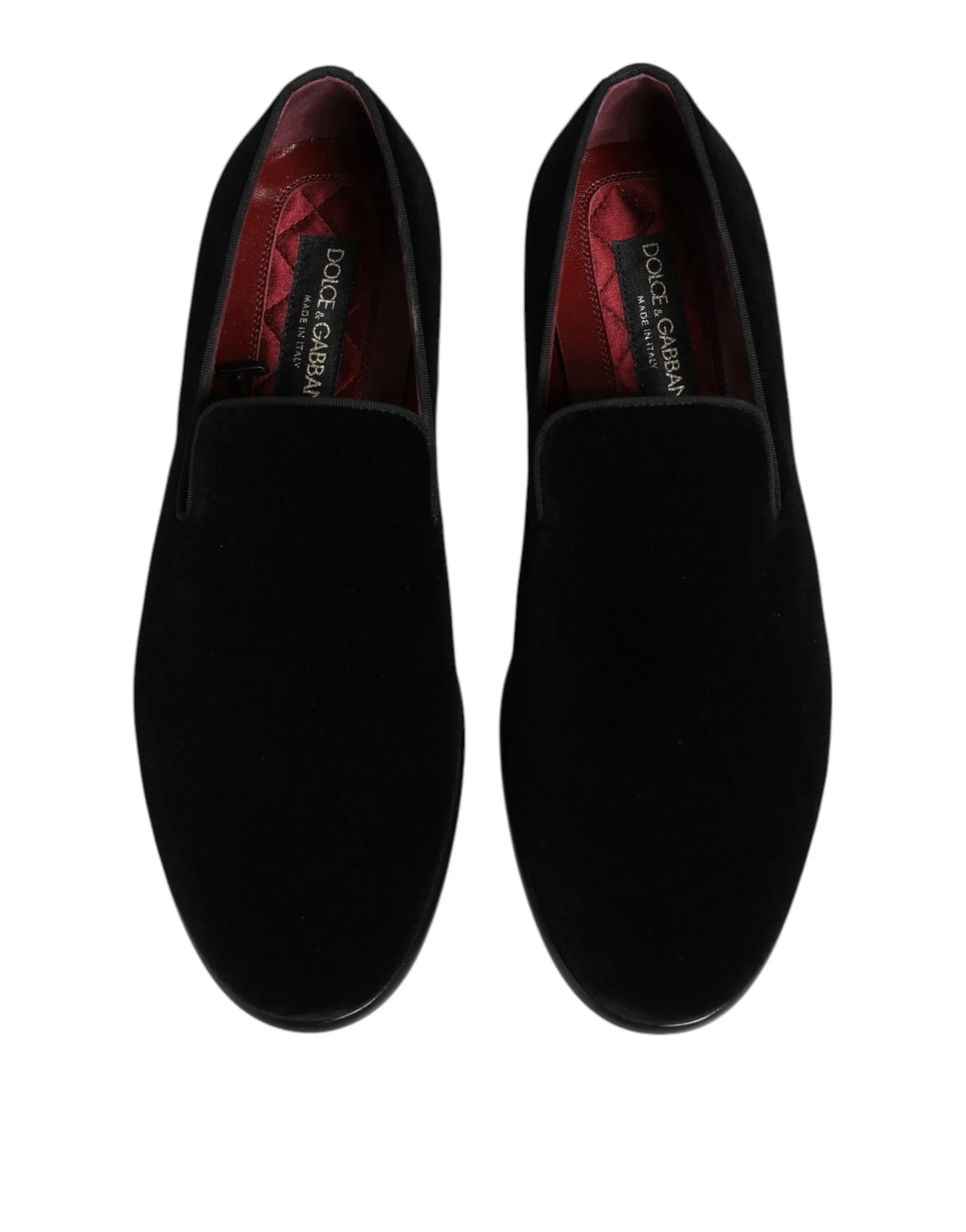 Dolce & Gabbana Black Velvet Loafers Formal Men Dress Shoes - Zeiniez