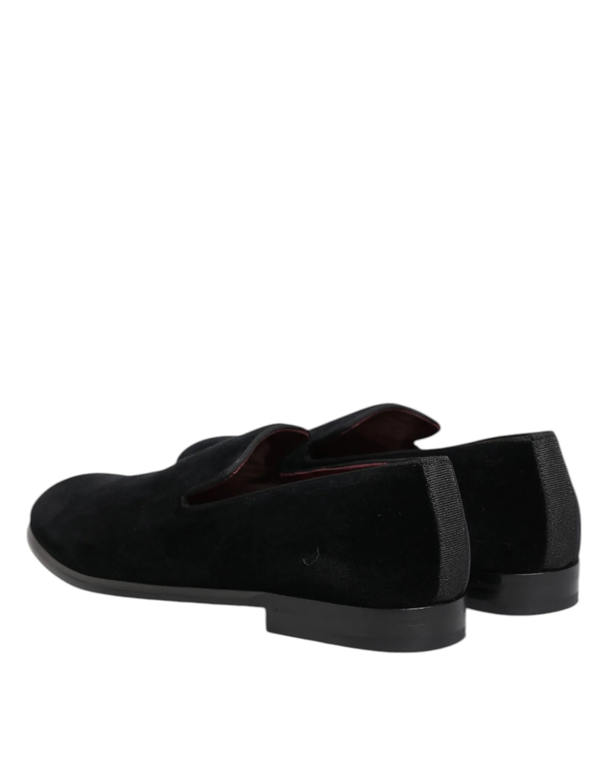 Dolce & Gabbana Black Velvet Loafers Formal Men Dress Shoes - Zeiniez