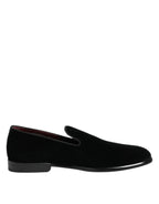 Dolce & Gabbana Black Velvet Loafers Formal Men Dress Shoes - Zeiniez