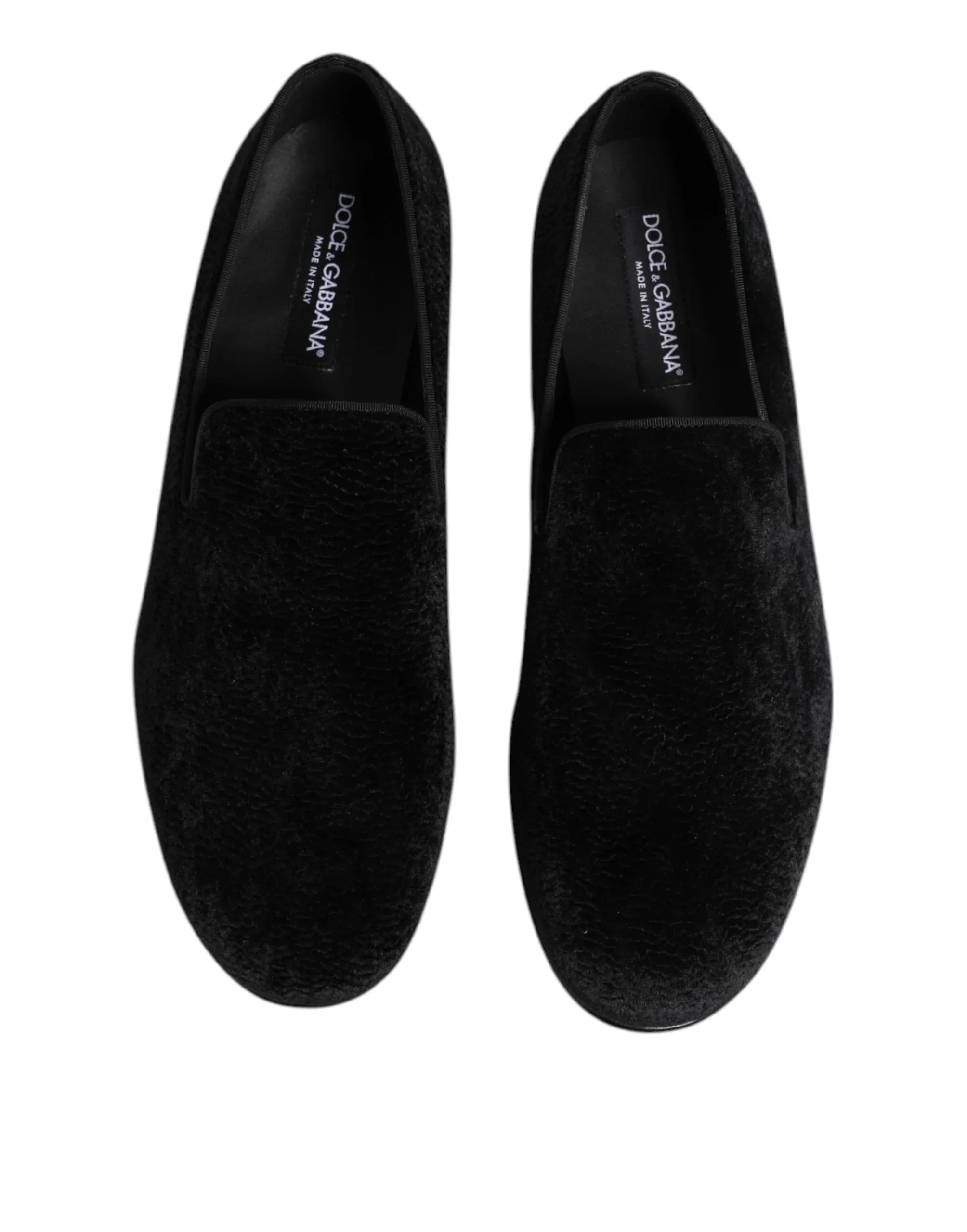 Dolce & Gabbana Black Jacquard Loafers Formal Men Dress Shoes - Zeiniez