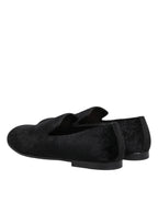 Dolce & Gabbana Black Jacquard Loafers Formal Men Dress Shoes - Zeiniez
