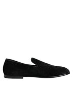 Dolce & Gabbana Black Jacquard Loafers Formal Men Dress Shoes - Zeiniez