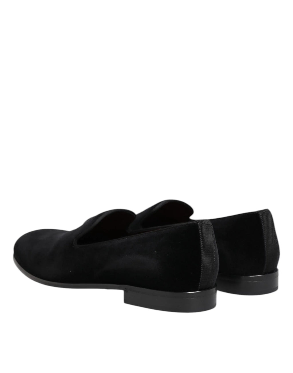 Dolce & Gabbana Black Velvet Slip On Loafers Men Formal Shoes - Zeiniez