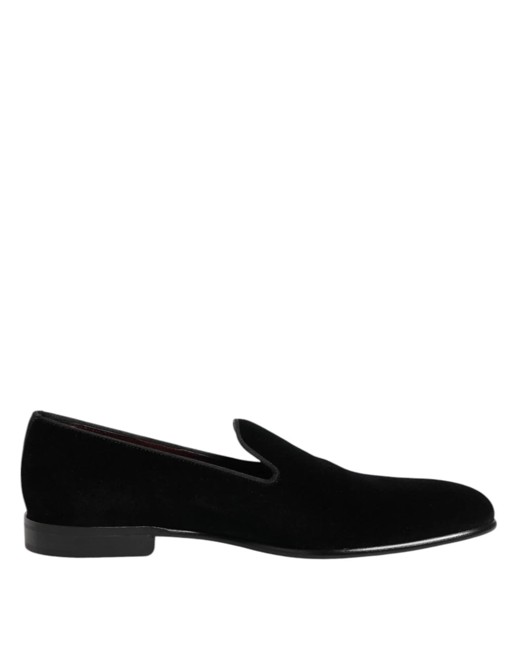 Dolce & Gabbana Black Velvet Slip On Loafers Men Formal Shoes - Zeiniez