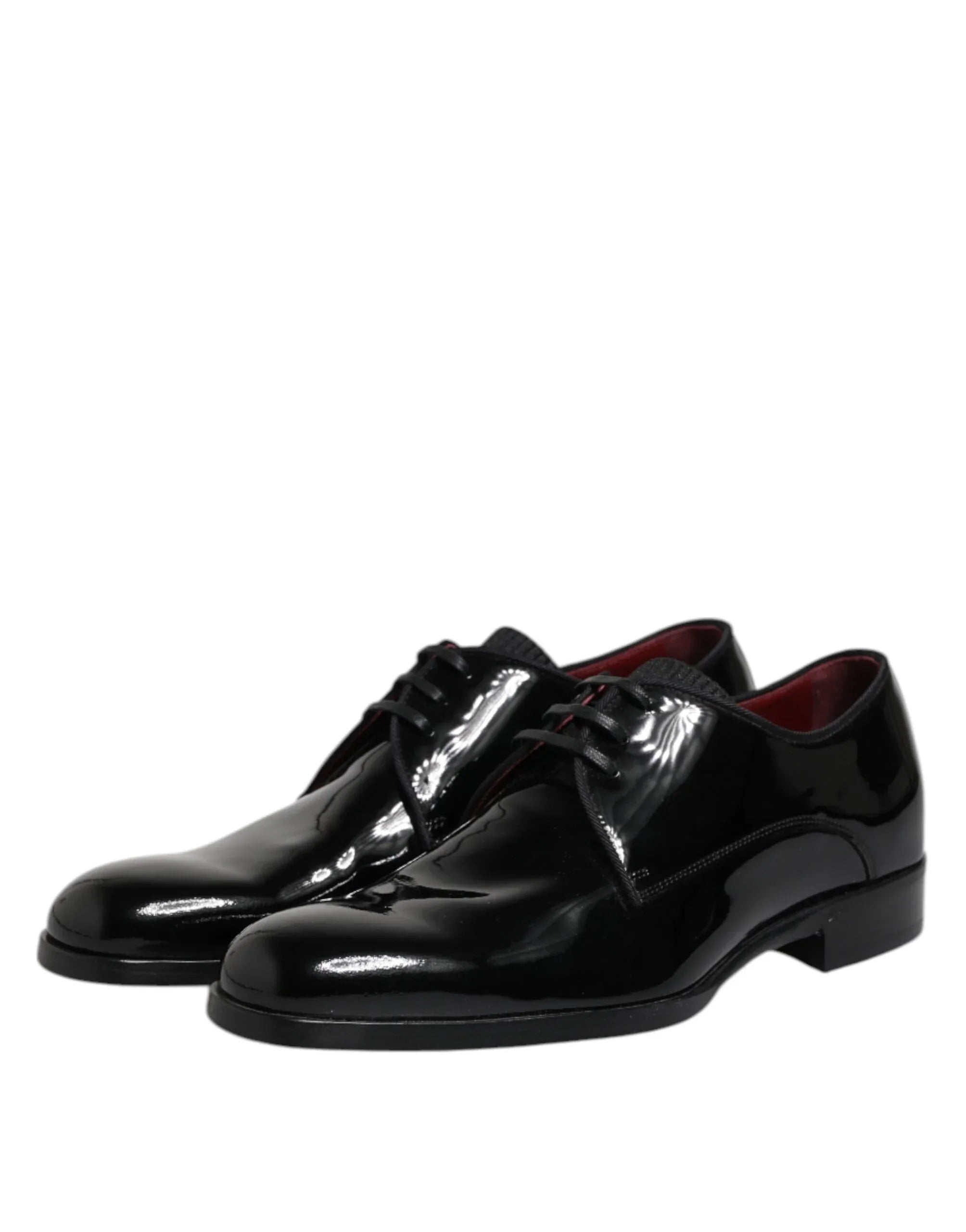 Dolce & Gabbana Black Leather Lace Up Men Derby Formal Shoes - Zeiniez