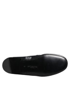 Dolce & Gabbana Blue Logo Cotton Loafers Formal Dress Shoes