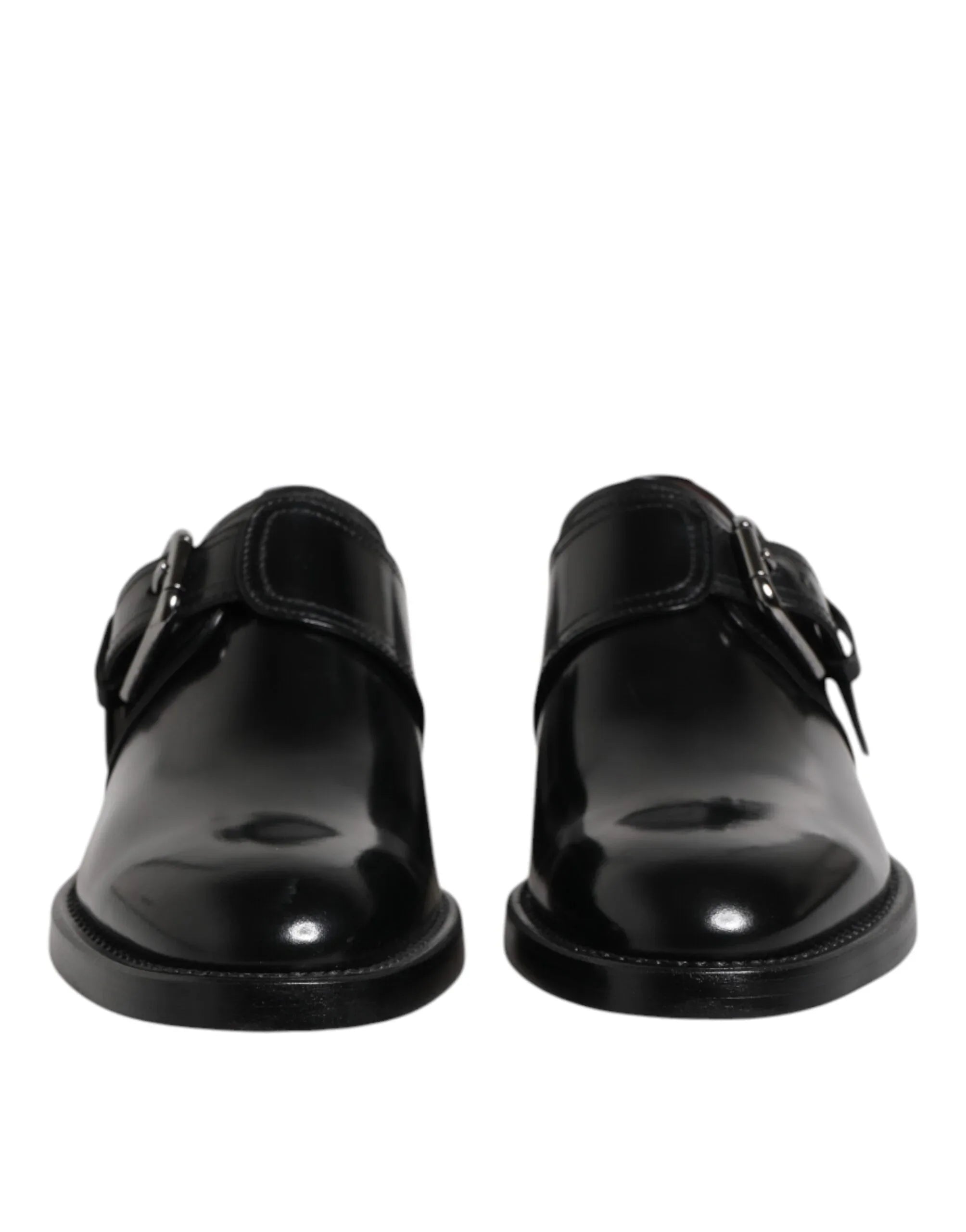 Dolce & Gabbana Black Leather Monk Strap Derby Formal Shoes - Zeiniez