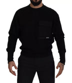 Dolce & Gabbana Black Cotton Crewneck Sweatshirt Sweater - Zeiniez