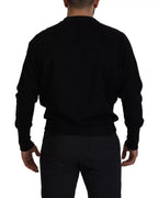 Dolce & Gabbana Black Cotton Crewneck Sweatshirt Sweater - Zeiniez