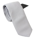 Dolce & Gabbana White Patterned Classic Mens Slim Necktie Tie - Zeiniez