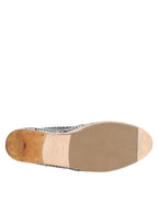 Dolce & Gabbana Blue Gray Woven Leather Buffalo Espadrille Shoes - Zeiniez