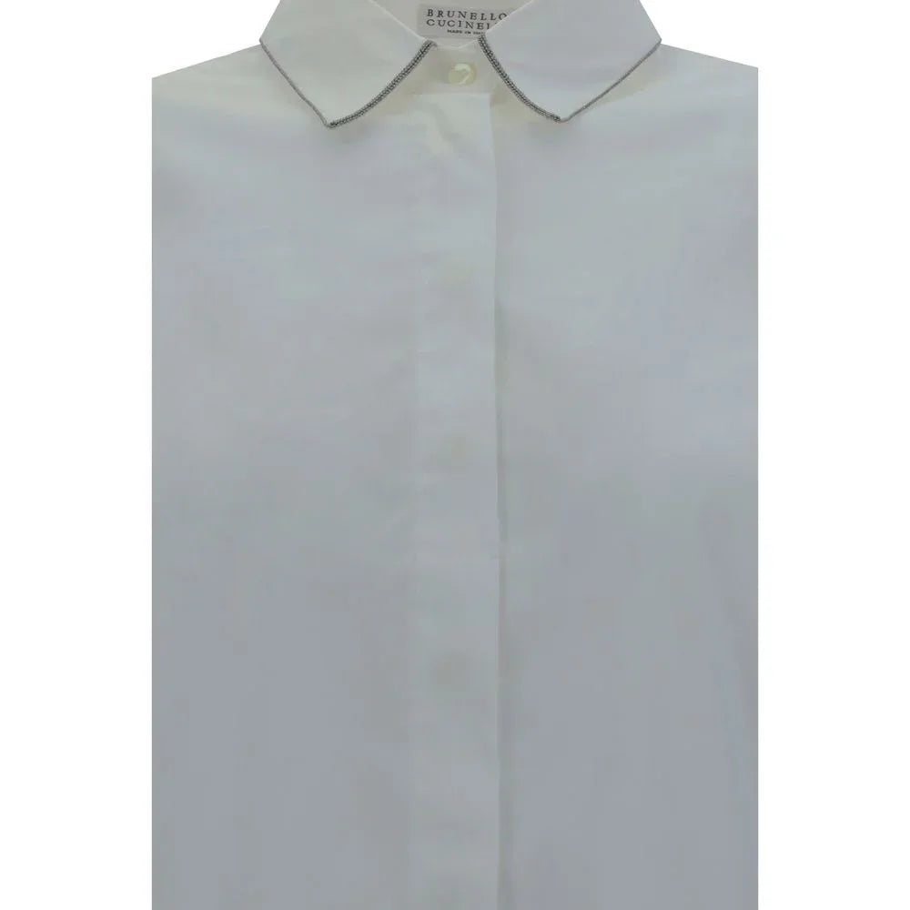 Brunello Cucinelli White Cotton Dress Shirt - Zeiniez
