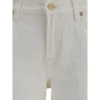 7FOR Beige Cotton Flared Jeans - Zeiniez