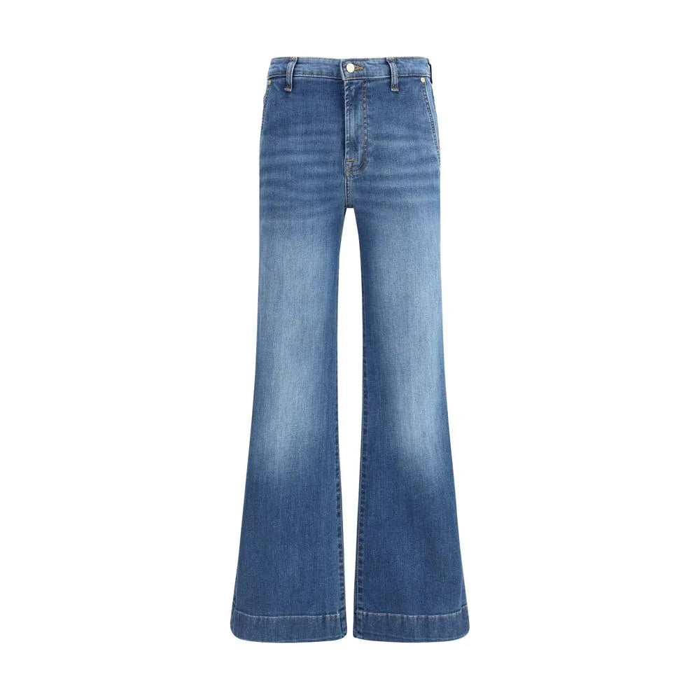 7FOR Blue Cotton Flared Jeans - Zeiniez