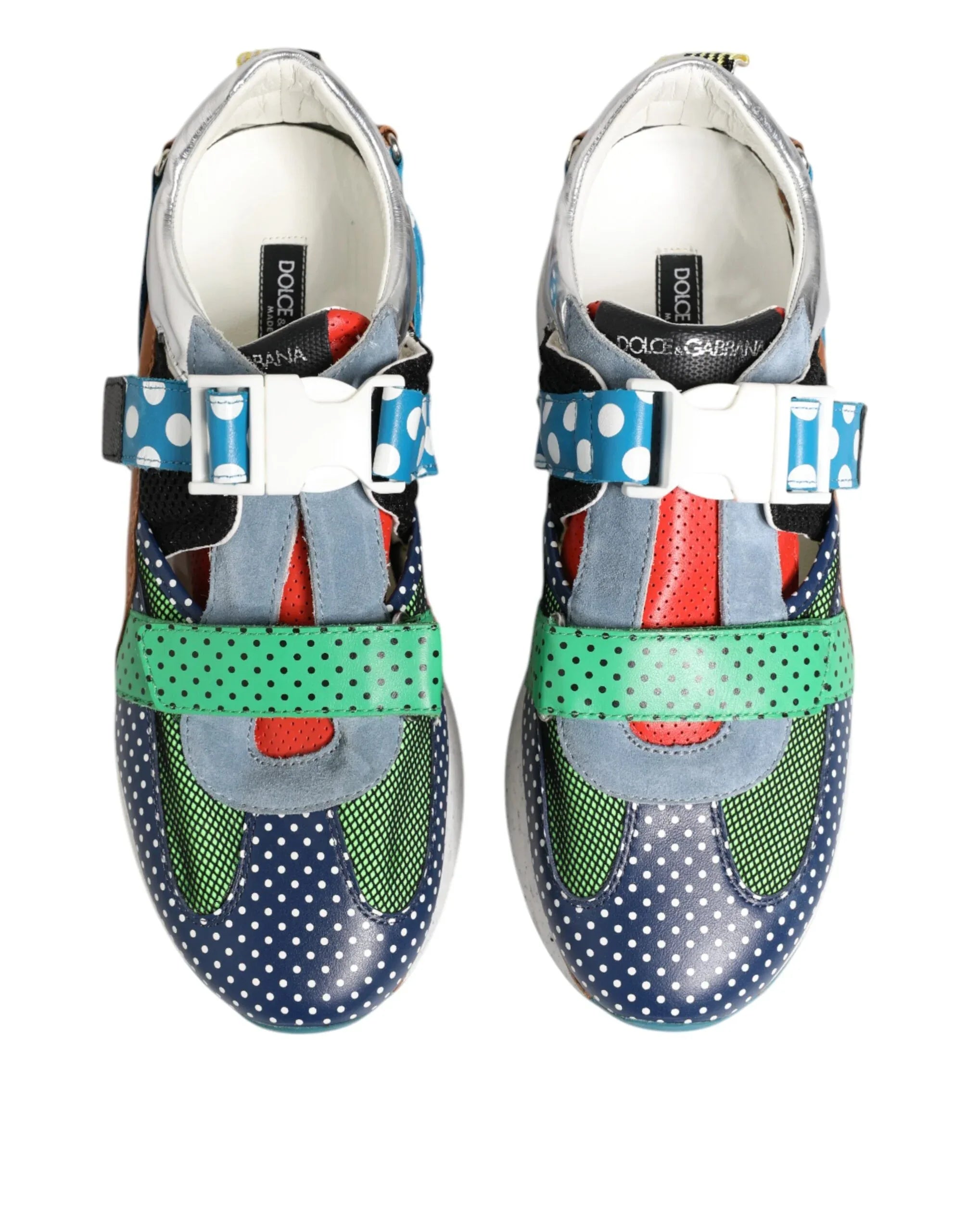 Dolce & Gabbana Multicolor Leather Low Top Sneakers Shoes - Zeiniez