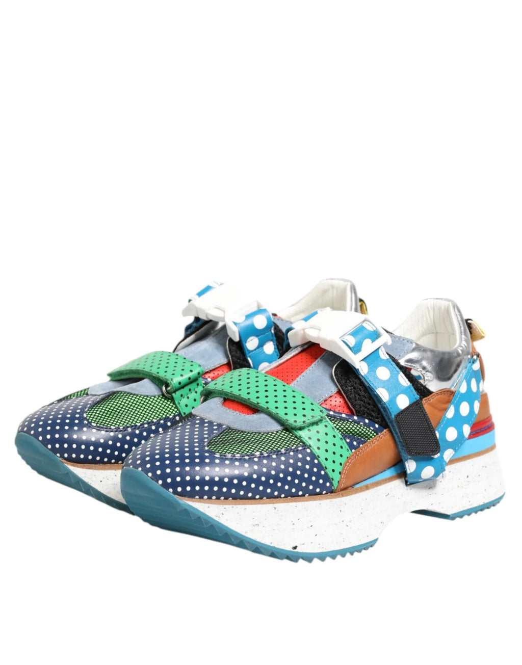 Dolce & Gabbana Multicolor Leather Low Top Sneakers Shoes - Zeiniez