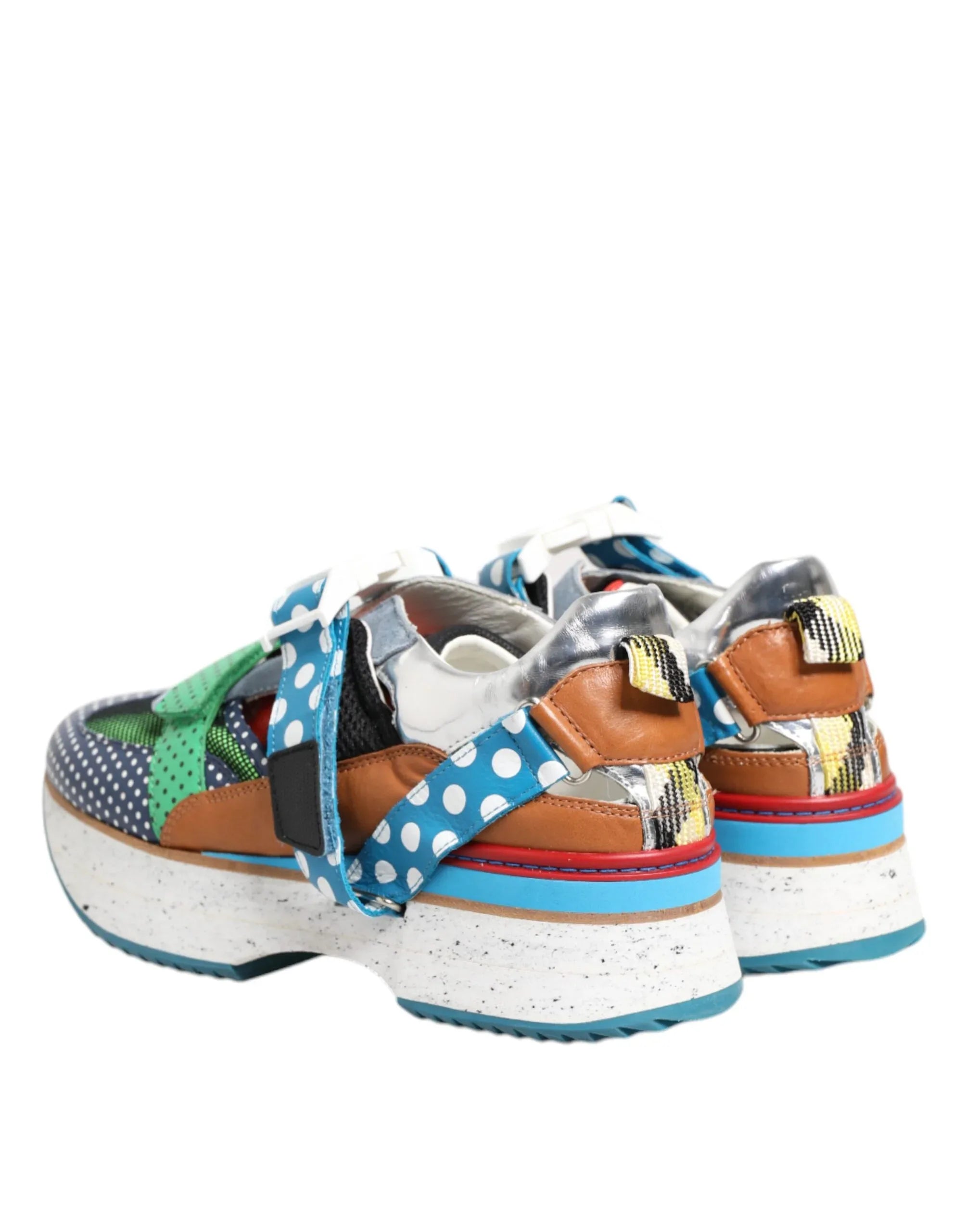 Dolce & Gabbana Multicolor Leather Low Top Sneakers Shoes - Zeiniez