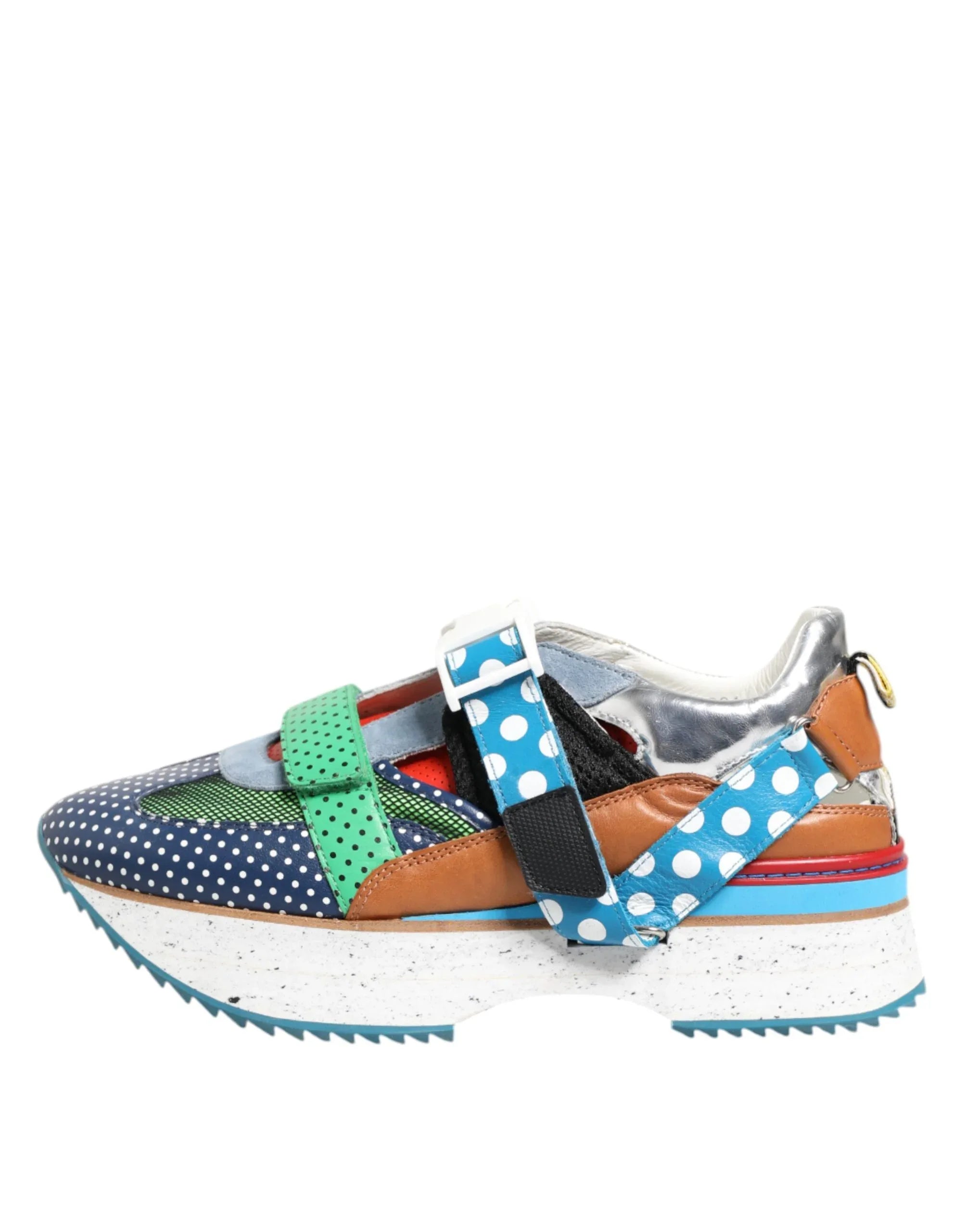 Dolce & Gabbana Multicolor Leather Low Top Sneakers Shoes - Zeiniez