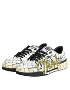Dolce & Gabbana White Logo Print Low Top Men Sneakers Shoes - Zeiniez