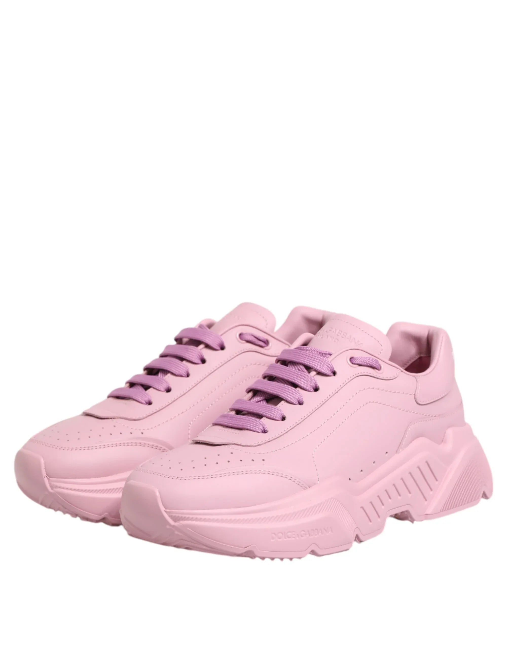 Dolce & Gabbana Pink Leather Daymaster Low Top Sneakers Shoes - Zeiniez