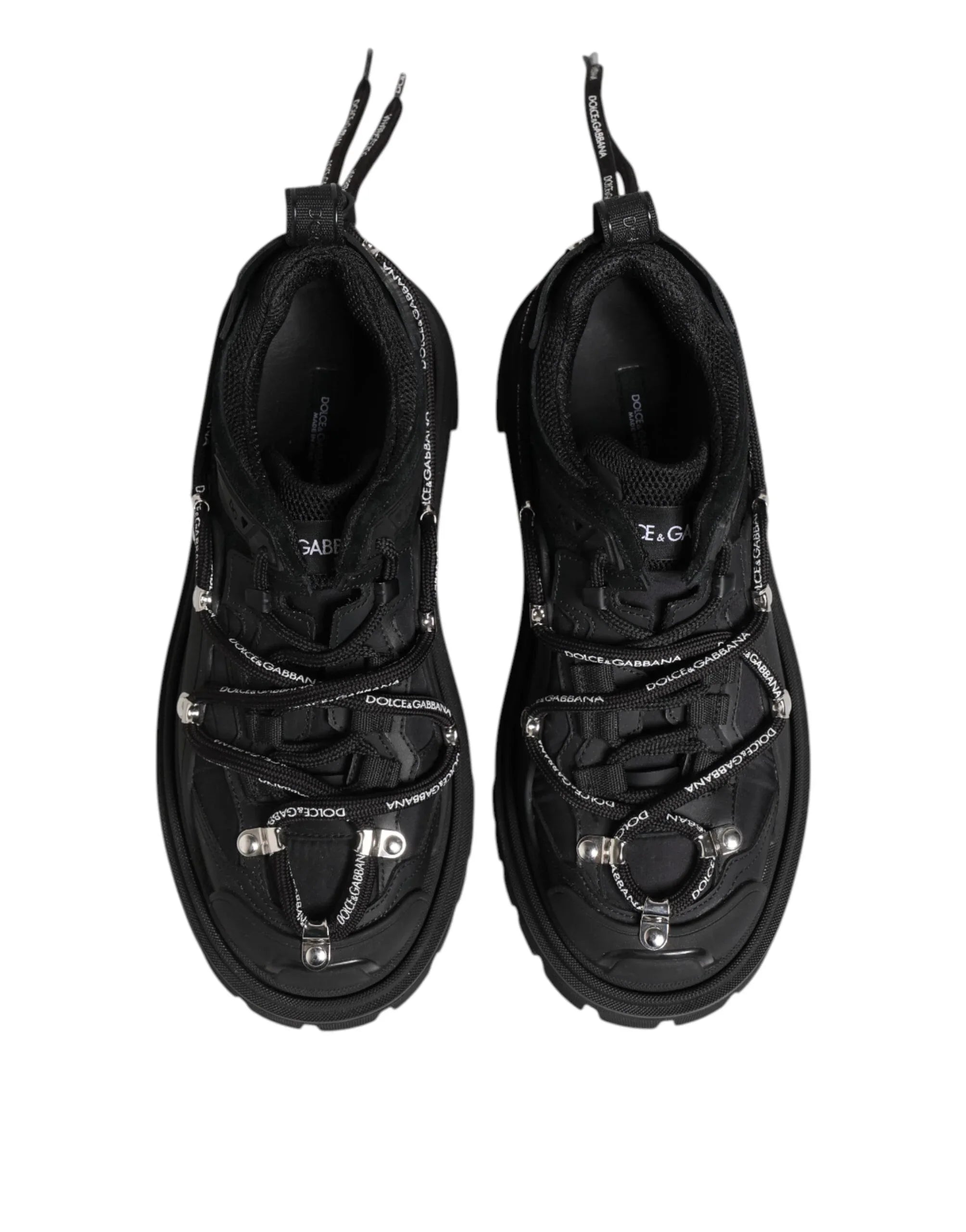 Dolce & Gabbana Black Low Top Lace Up Trekking Sneakers Shoes - Zeiniez