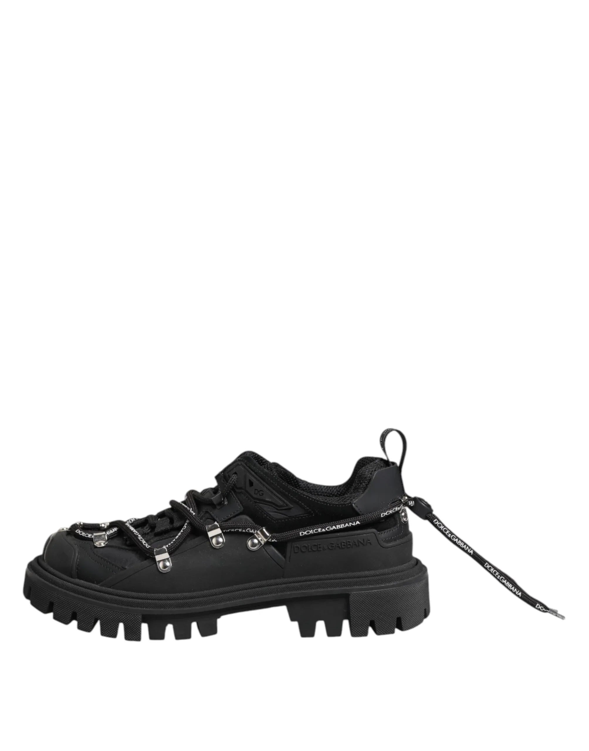 Dolce & Gabbana Black Low Top Lace Up Trekking Sneakers Shoes - Zeiniez
