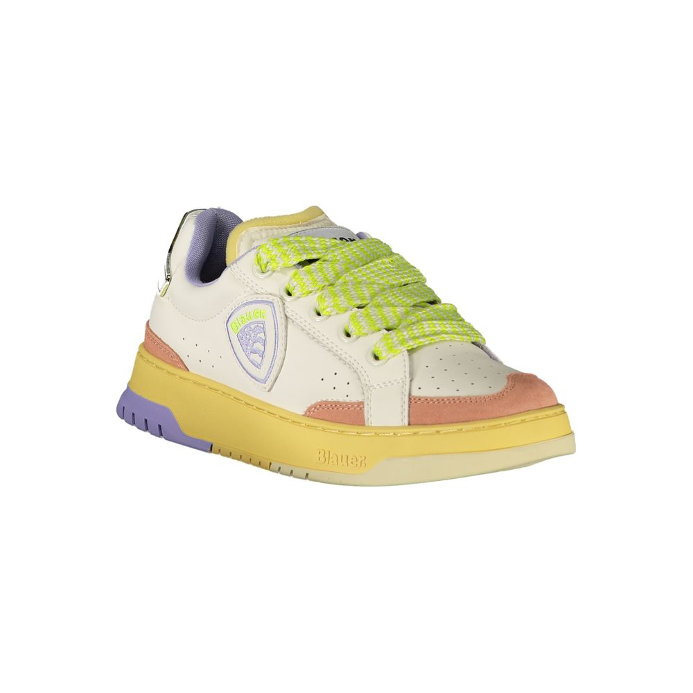 Blauer White Leather Women Sneaker - Zeiniez