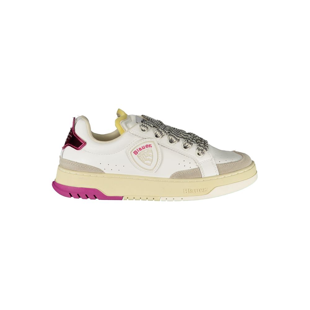 Blauer White Leather Women Sneaker - Zeiniez